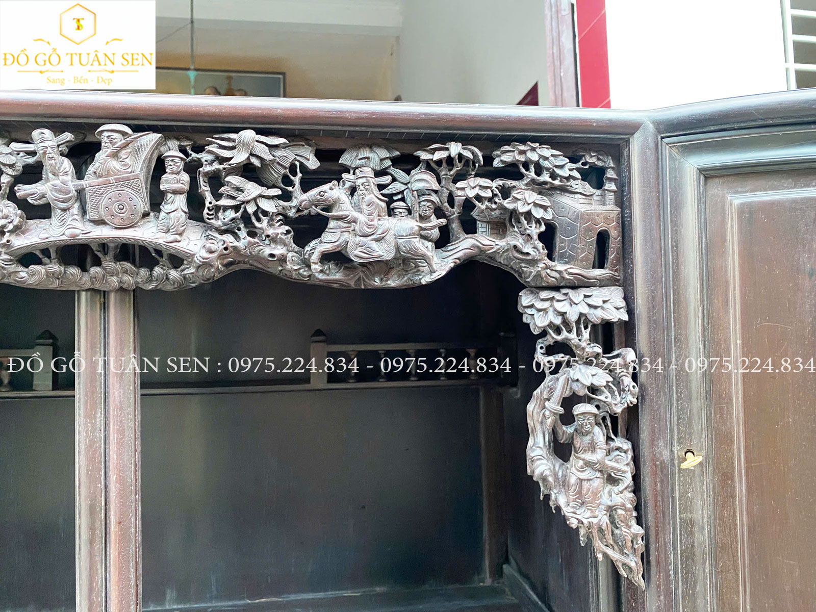 vẻ đẹp tinh xảo tủ chè gỗ gụ
